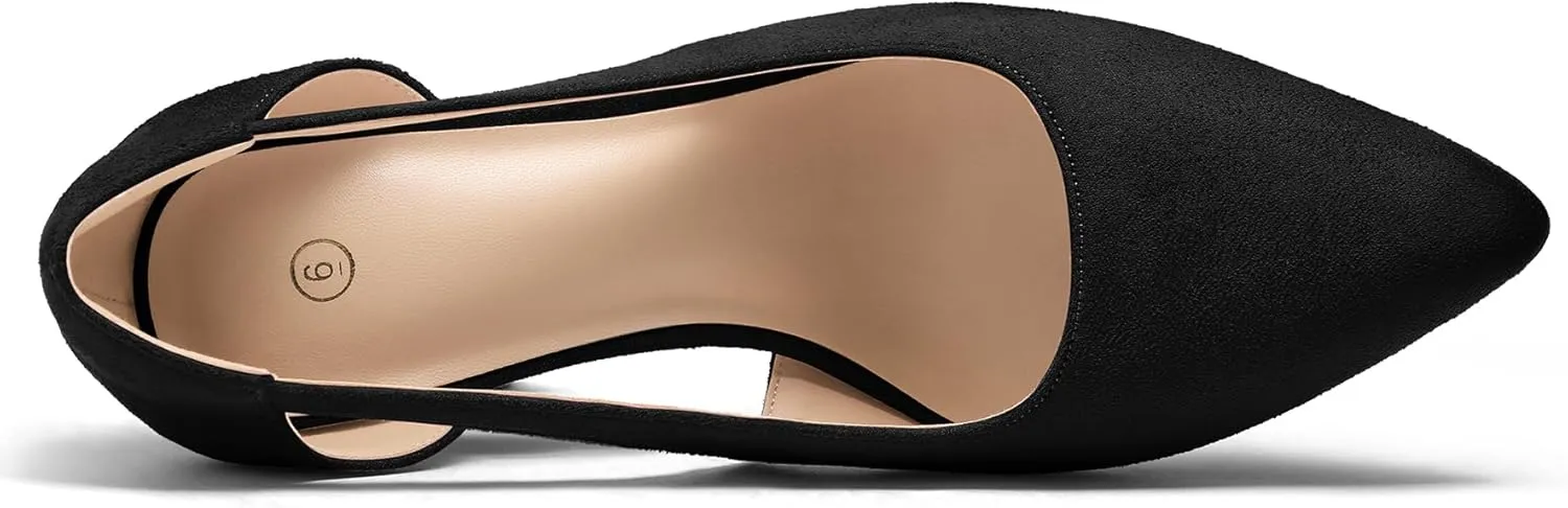 mysoft Women's Stiletto Heels Pumps Closed Toe 4IN Cut Out High Heels Pointed Toe Dress Shoes