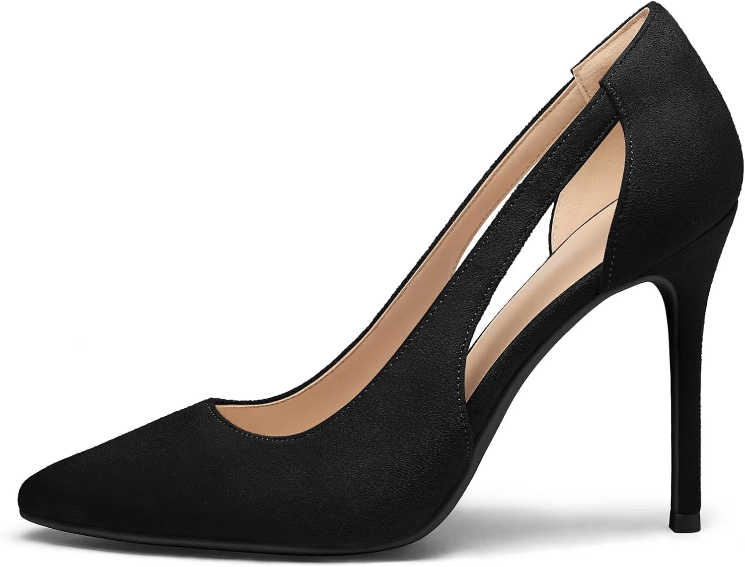mysoft Women's Stiletto Heels Pumps Closed Toe 4IN Cut Out High Heels Pointed Toe Dress Shoes