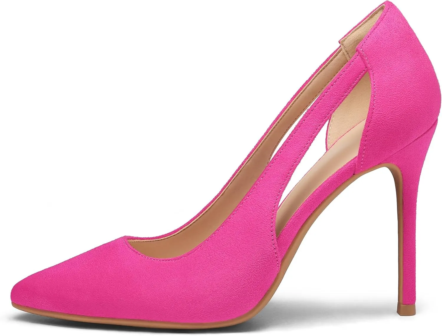 mysoft Women's Stiletto Heels Pumps Closed Toe 4IN Cut Out High Heels Pointed Toe Dress Shoes