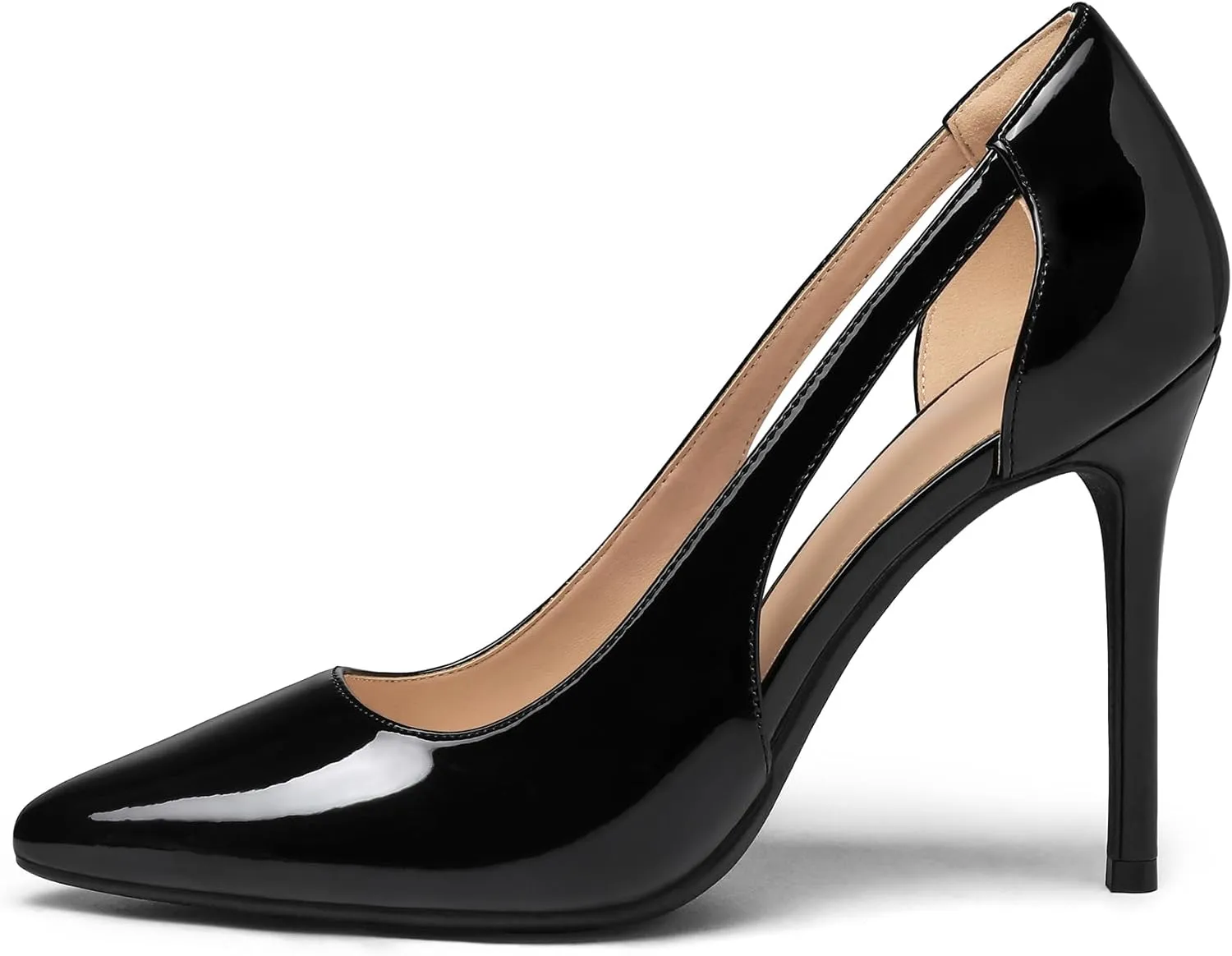 mysoft Women's Stiletto Heels Pumps Closed Toe 4IN Cut Out High Heels Pointed Toe Dress Shoes
