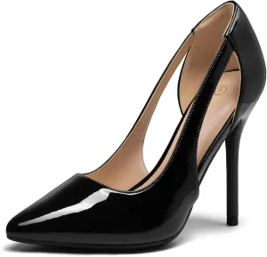 mysoft Women's Stiletto Heels Pumps Closed Toe 4IN Cut Out High Heels Pointed Toe Dress Shoes