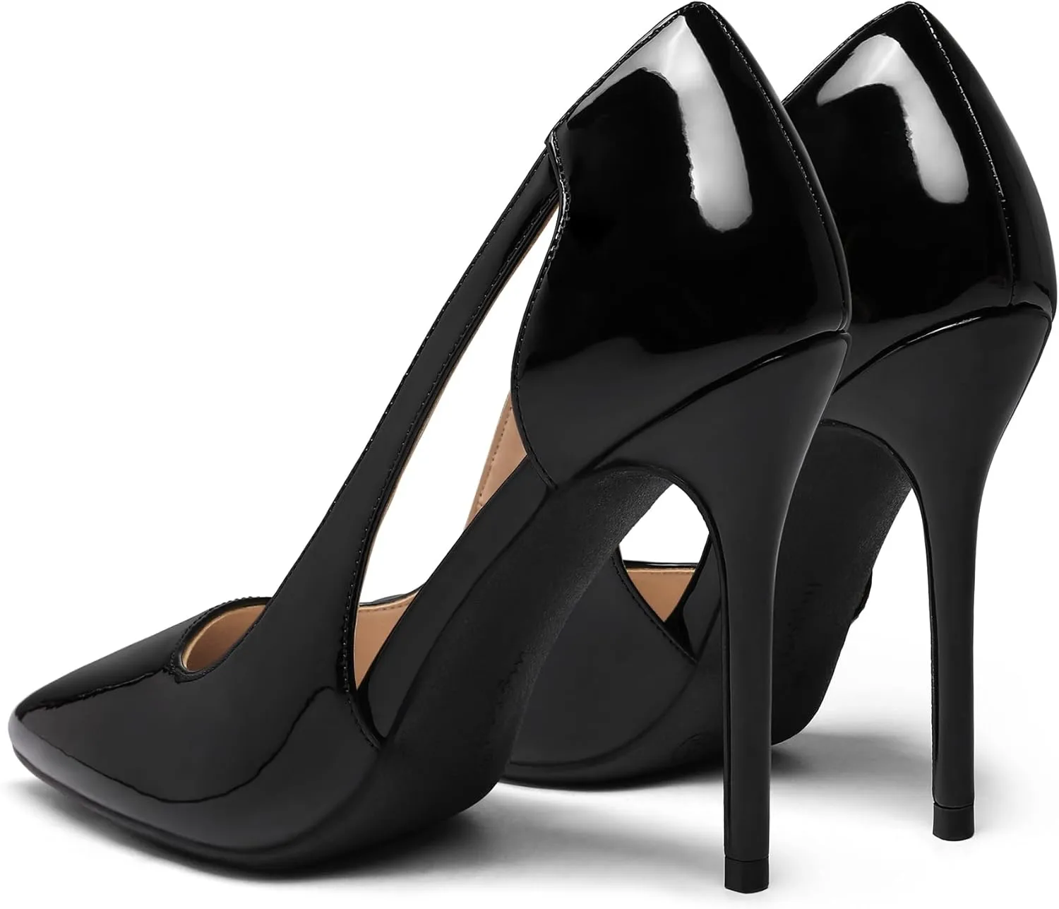 mysoft Women's Stiletto Heels Pumps Closed Toe 4IN Cut Out High Heels Pointed Toe Dress Shoes