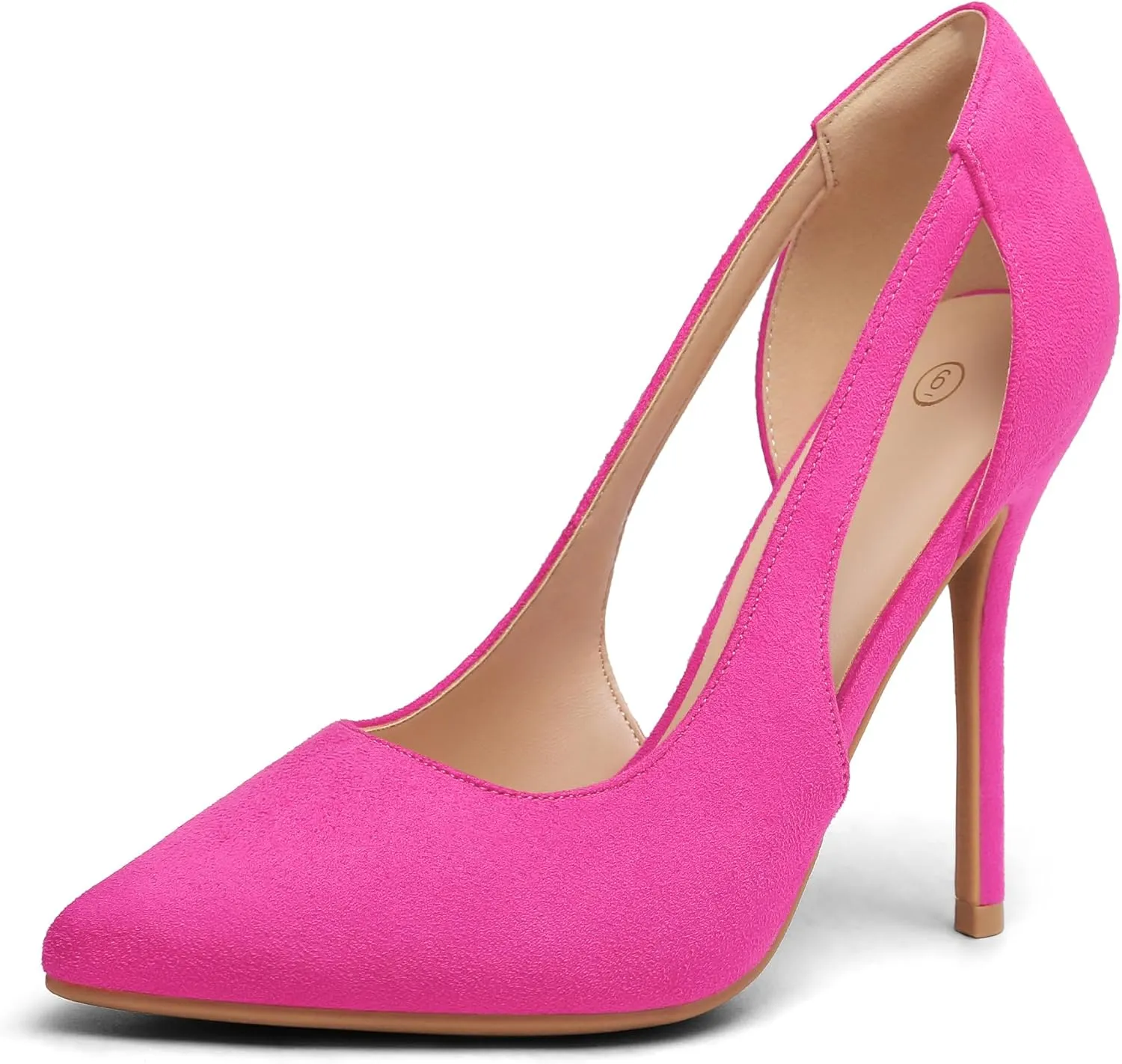mysoft Women's Stiletto Heels Pumps Closed Toe 4IN Cut Out High Heels Pointed Toe Dress Shoes