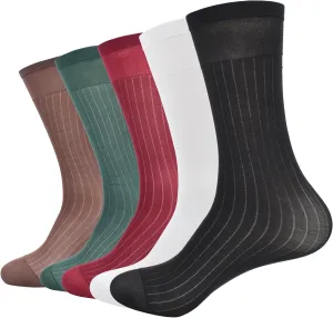 Nanxson 5/10 Pairs Men's Ultra Thin Socks Sheer Casual Sock Dress Socks