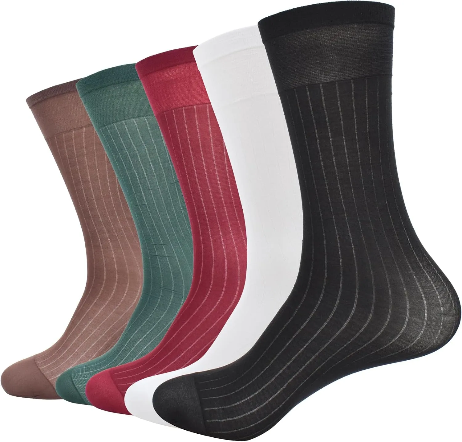 Nanxson 5/10 Pairs Men's Ultra Thin Socks Sheer Casual Sock Dress Socks