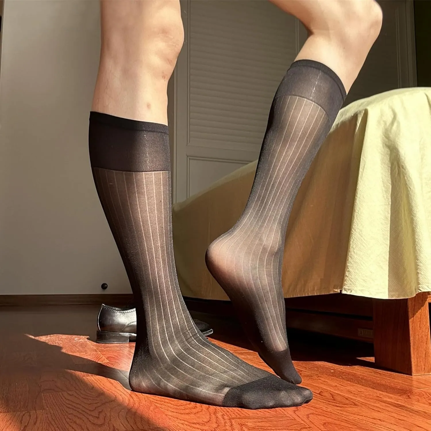Nanxson 5/10 Pairs Men's Ultra Thin Socks Sheer Casual Sock Dress Socks