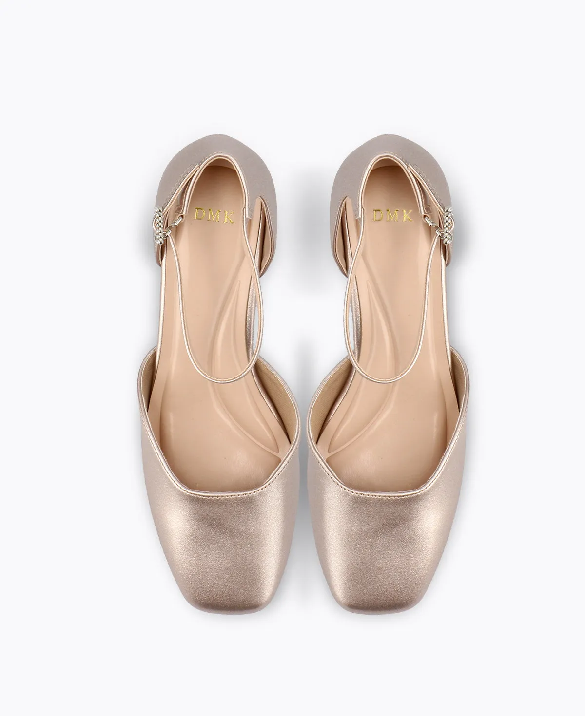 Natalia Block Heel Pumps - Rose Gold