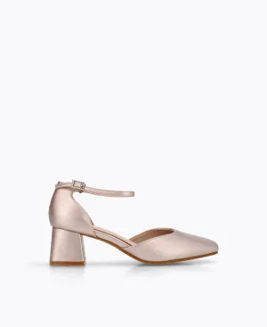 Natalia Block Heel Pumps - Rose Gold