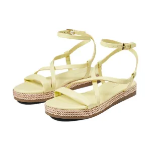 Natelea Yellow Strappy Flat Sandals