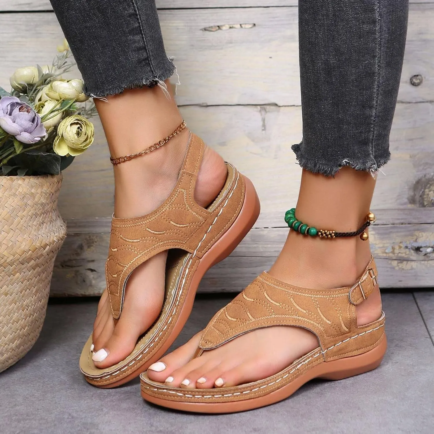 New Summer Women's Sandals, Comfortable Strappy Roman Design, for Outdoor, Party, Vacation& Daily Use