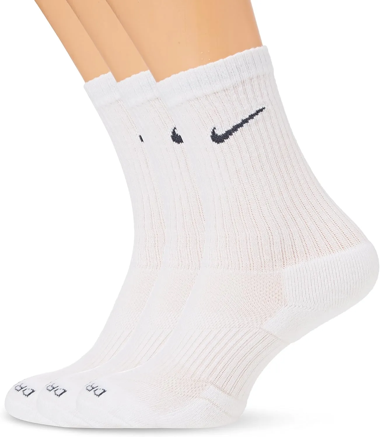 Nike 3 Pair Pack Dri-Fit Cushion Crew, White/Flint Grey, XL (Men's Shoe 12-15)