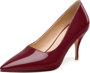 NUMALEO Women's Pumps Pointed Toe Heels Closed Toe High Heels Stiletto Comfortable Business Heels 3 Inch Wedding Party Dress Shoes