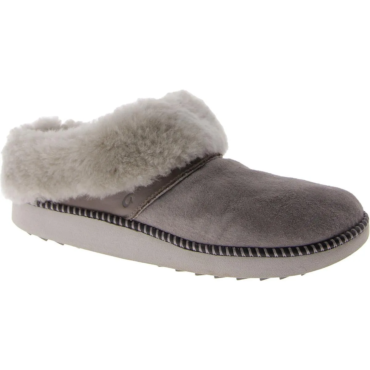 OluKai Womens Ku'I Suede Slip On Loafer Slippers