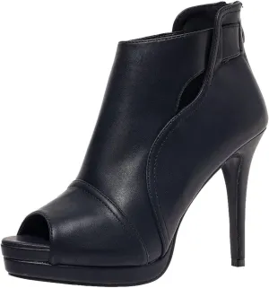 Open Toe Booties for Women Black High Stiletto Heels Open Toe Sexy Ankle Boot Fashion Heeled Sandals with Back Zipper, US Size 5-11