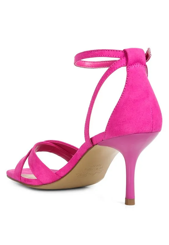 Oraiku Faux Suede Cross Strap Heels