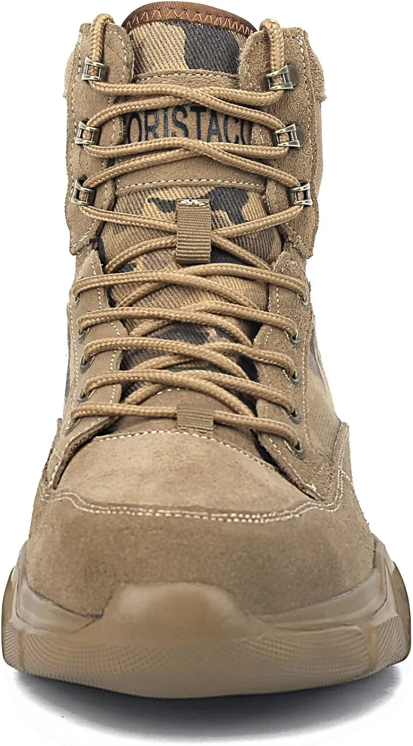 ORISTACO Steel Toe Tactical Boots, Lightweight Camouflage Jungle Construction Work Safety Sneakers