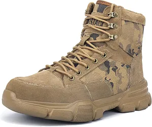 ORISTACO Steel Toe Tactical Boots, Lightweight Camouflage Jungle Construction Work Safety Sneakers