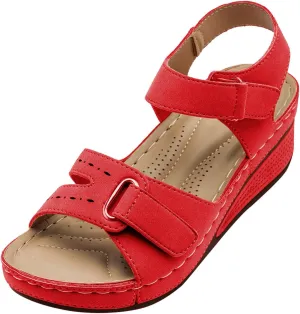 Orthopedic Sandals for Women Arch Support Ankle Strap Dressy Walking Sandals Open Toe Platform Wedge Beach Shoes
