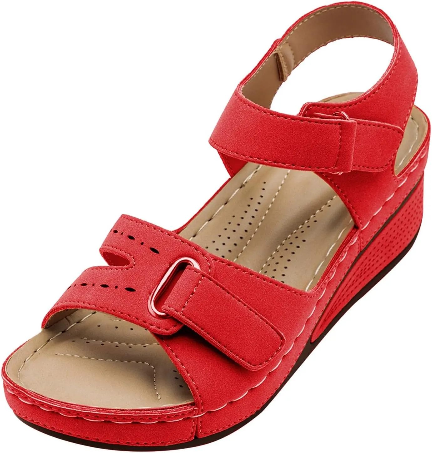 Orthopedic Sandals for Women Arch Support Ankle Strap Dressy Walking Sandals Open Toe Platform Wedge Beach Shoes
