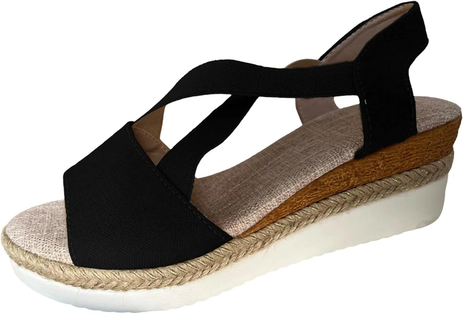 Orthopedic Wedge Sandals for Women Summer Dressy 2025 Orthotic Platform New Bowknot Wedges Sandal Open Toe Ankle Strap Hemp Rope Heels Comfortable Beach Slip on