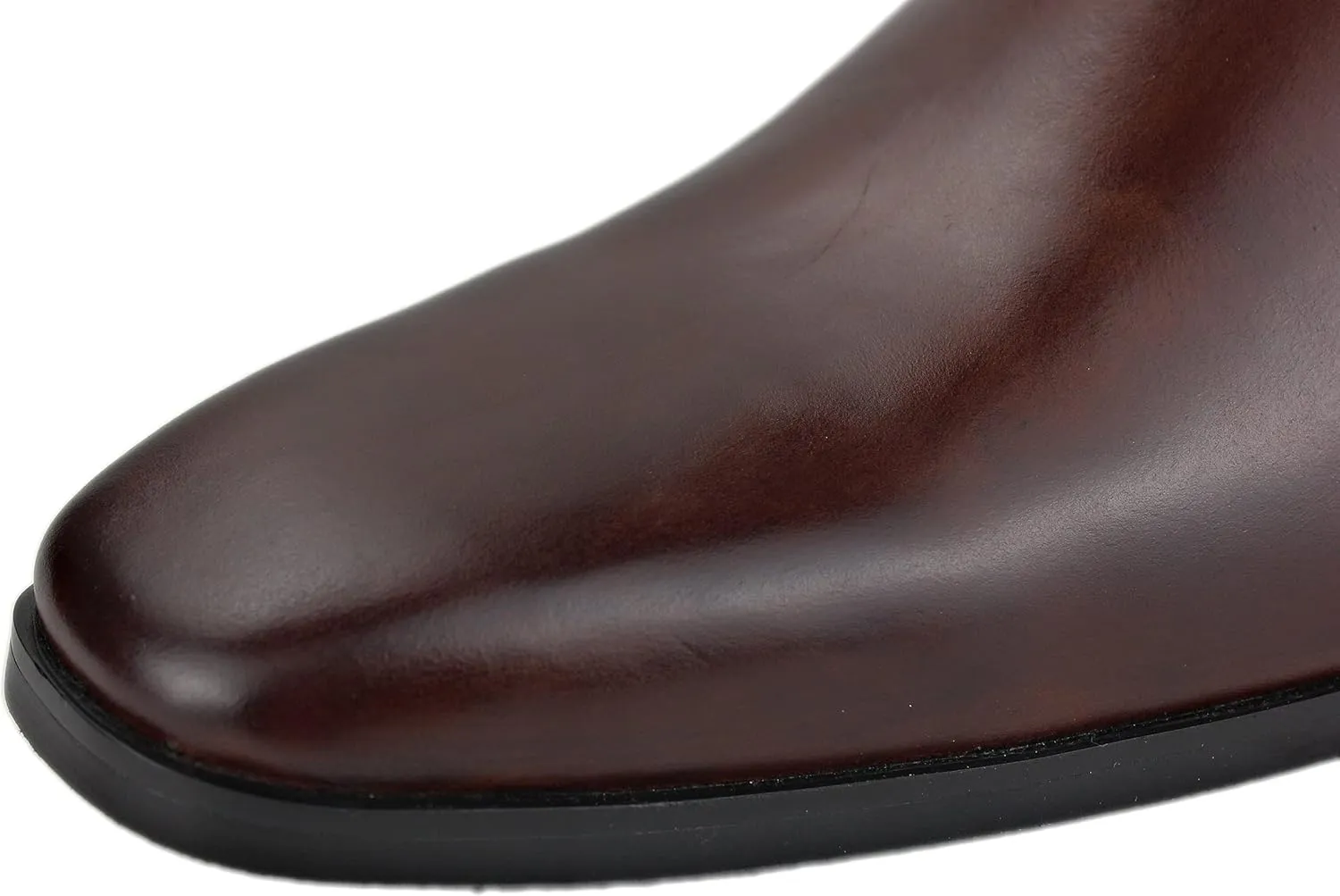OSSTONE Men Chelsea Ankle Boots Leather Chukka Boots Heel Retro Dress Boots JY038-US