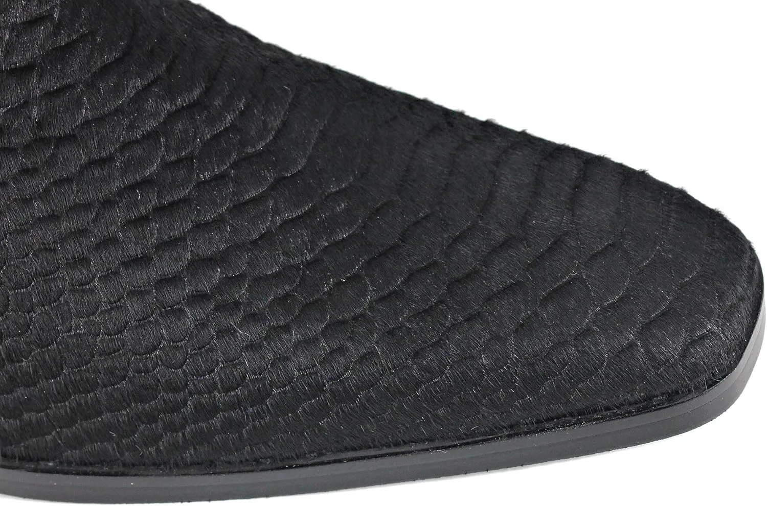 OSSTONE Men Chelsea Ankle Boots Leather Crocodile Print Pony Hair Chukka Boots with Side Zipper Heel Dress Boots JY021-A