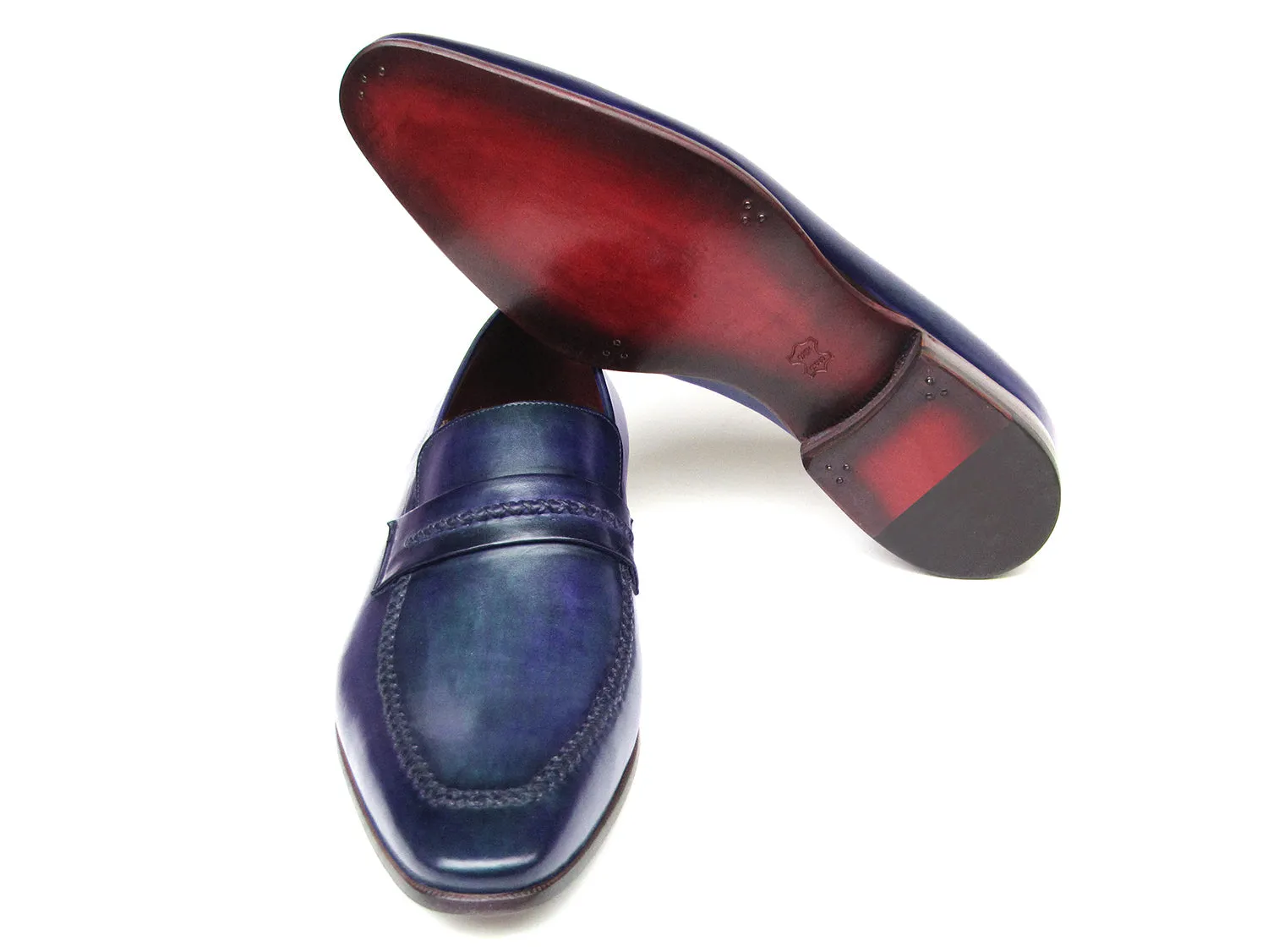 Paul Parkman Men's Loafer Shoes Navy (ID#068-BLU)