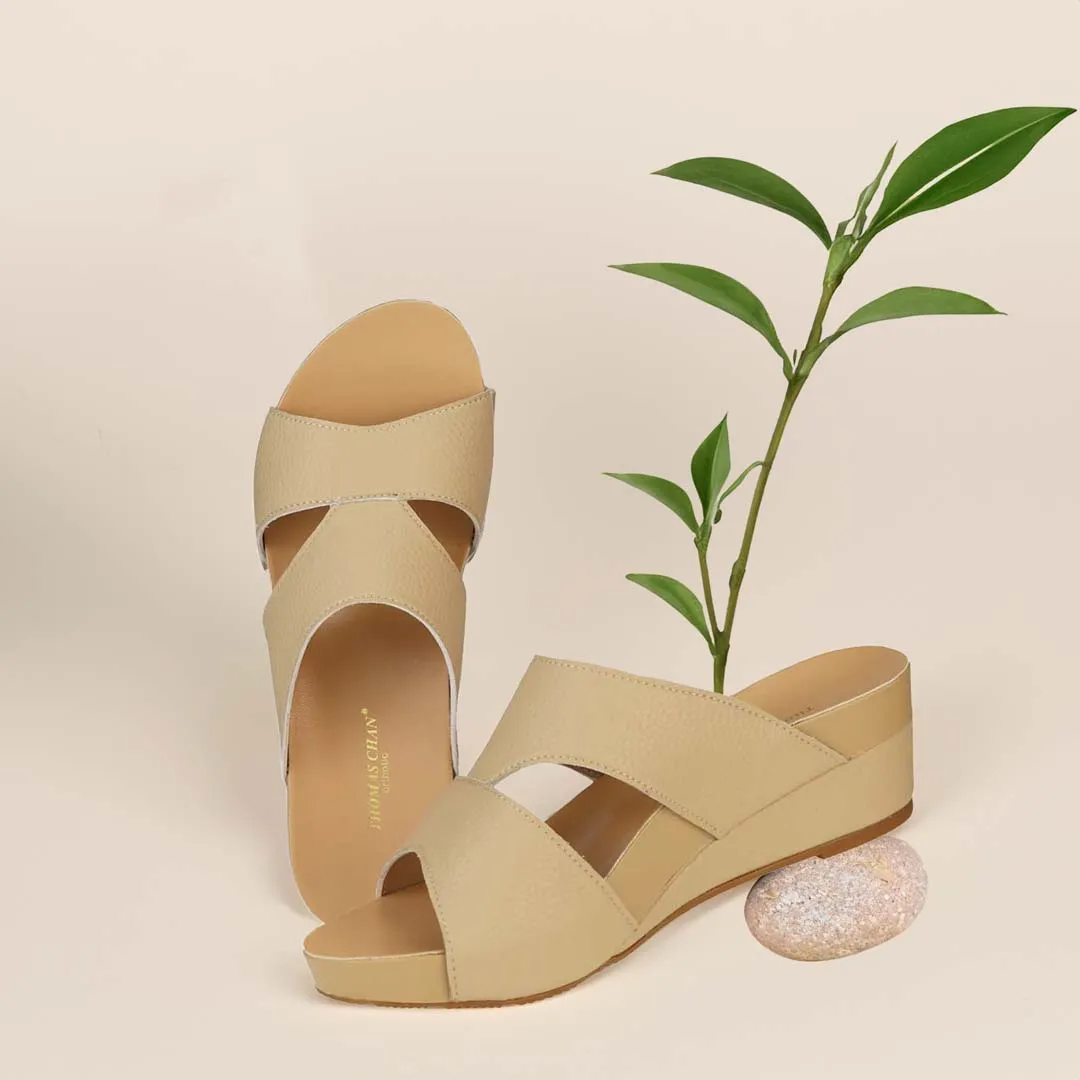 Pebble Lychee Everyday Low Wedge Slides 2" inch [Arch-legance Series]