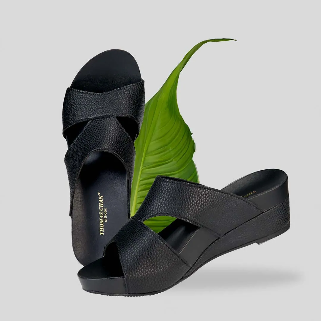 Pebble Lychee Everyday Low Wedge Slides 2" inch [Arch-legance Series]