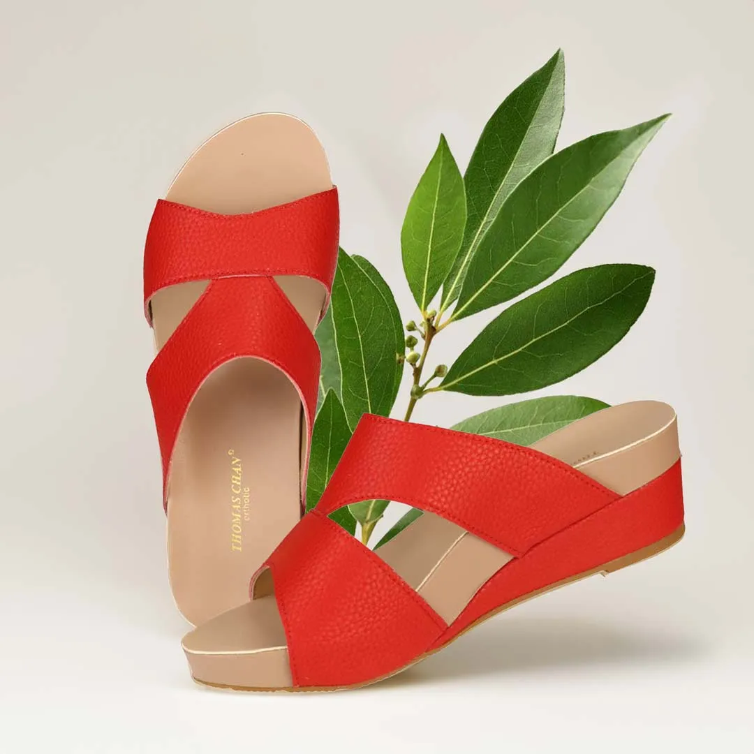Pebble Lychee Everyday Low Wedge Slides 2" inch [Arch-legance Series]