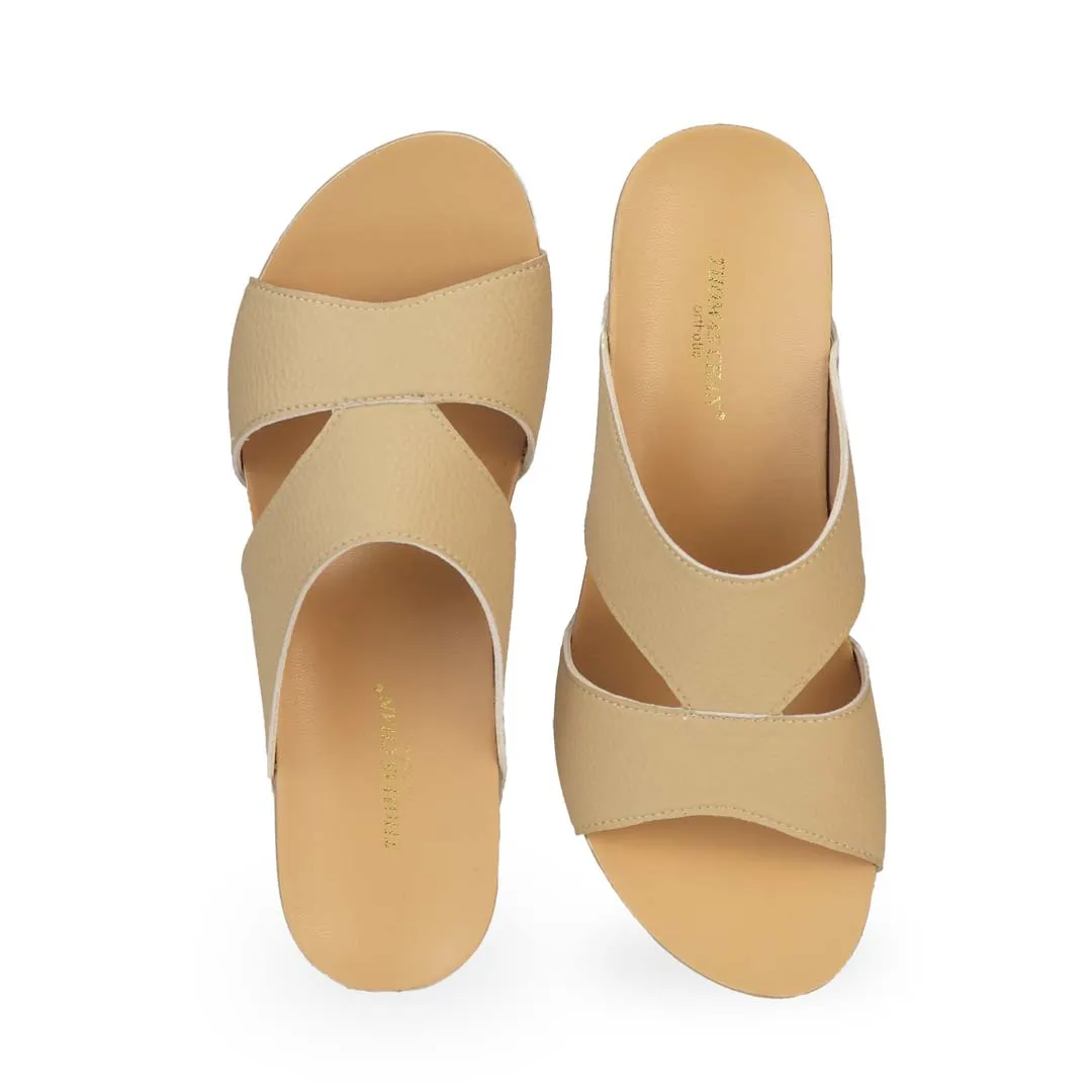 Pebble Lychee Everyday Low Wedge Slides 2" inch [Arch-legance Series]