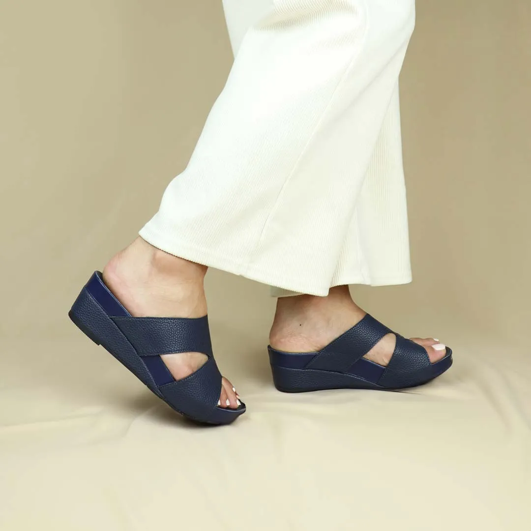 Pebble Lychee Everyday Low Wedge Slides 2" inch [Arch-legance Series]