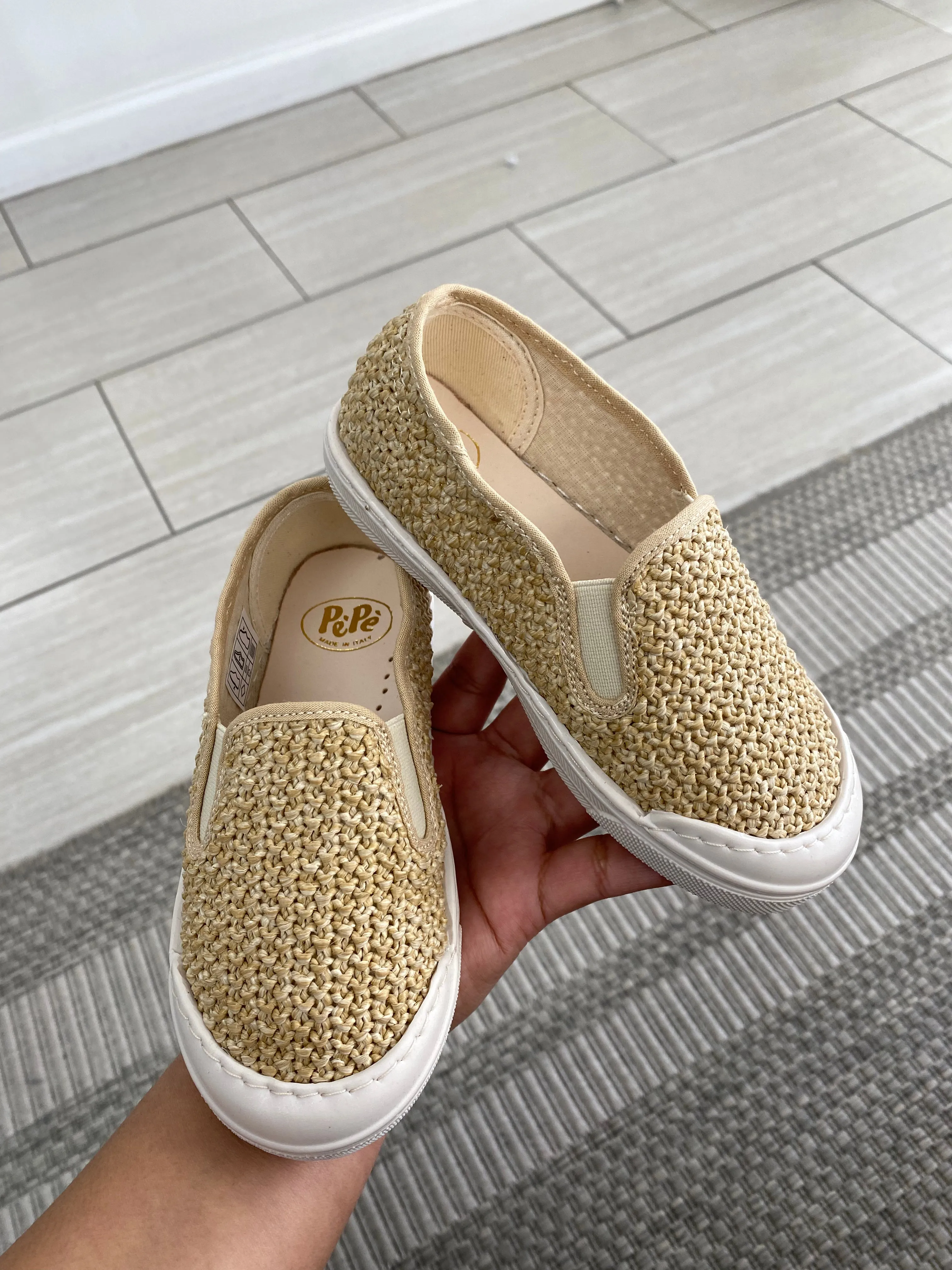 Pepe Tan Crochet Slip On Loafer