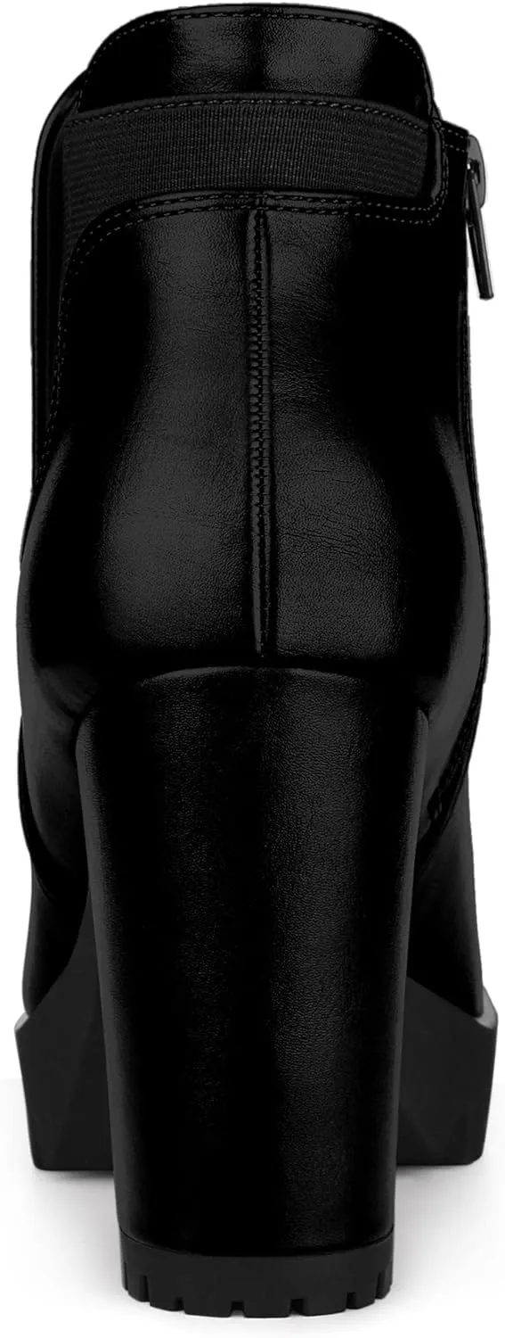 Perphy Platform Chunky High Heels Chelsea Boots for Women