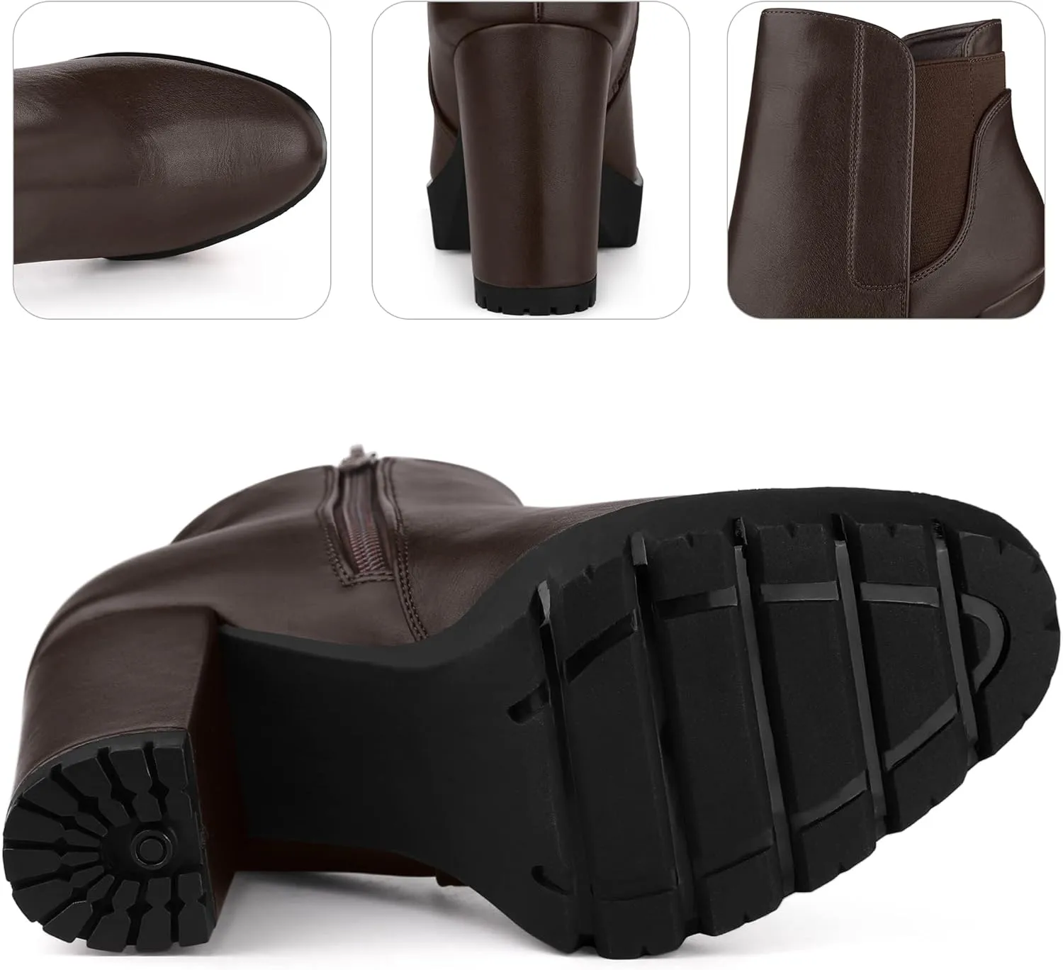 Perphy Platform Chunky High Heels Chelsea Boots for Women