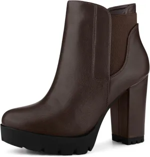 Perphy Platform Chunky High Heels Chelsea Boots for Women