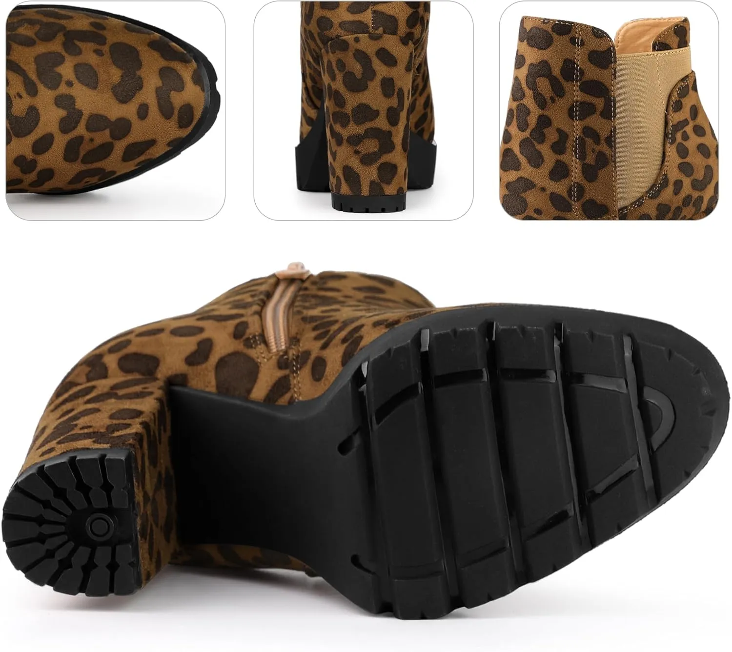 Perphy Platform Chunky High Heels Chelsea Boots for Women