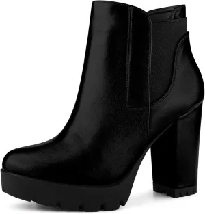 Perphy Platform Chunky High Heels Chelsea Boots for Women
