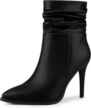 Perphy Slouch Pointed Toe Stiletto Heel Ankle Bootie Dressy Boots for Women