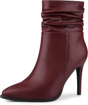 Perphy Slouch Pointed Toe Stiletto Heel Ankle Bootie Dressy Boots for Women