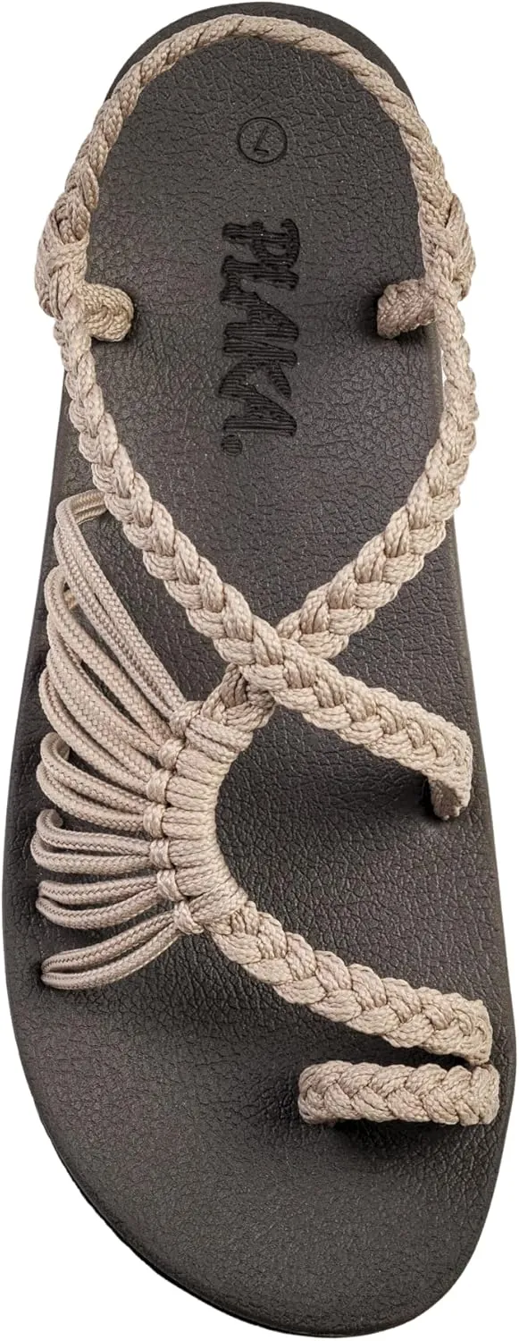 Plaka Atlantis Summer Walking Sandals for Women – Comfortable Strappy Sandals with Arch Support for Beach Walks and Casual Outings