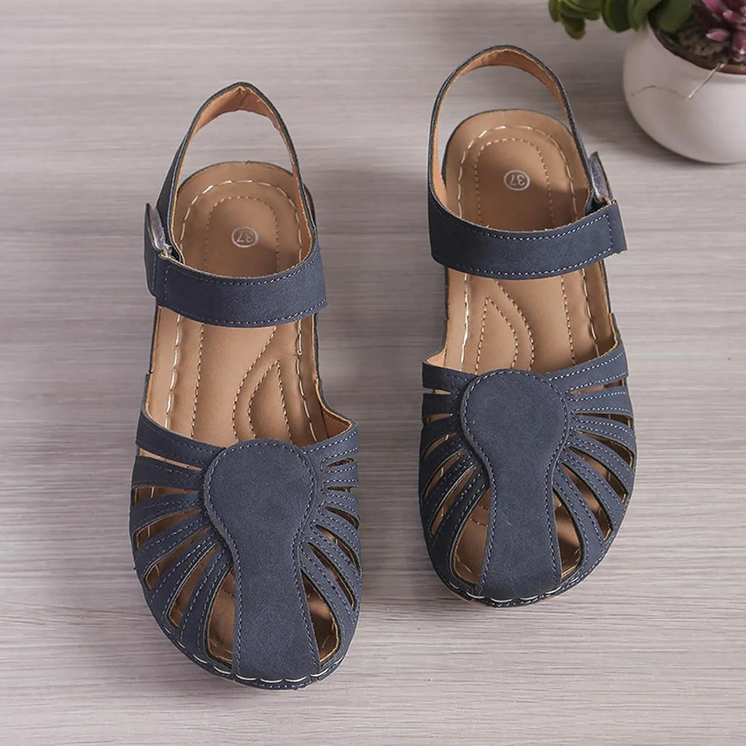 Platform Clogs for Women Closed Toe Wedge Sandals Slip On Walking Sandals Hollow Out Comfortable Vacation Sandals