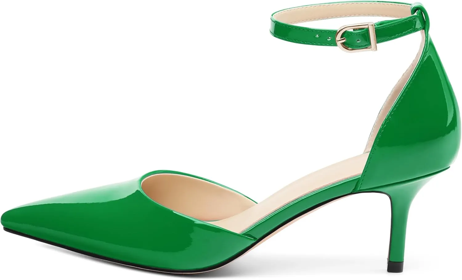 Pointed Closed Toe Heels for Women, Women's Ankle Strap Pumps, Wedding Party Office Business Dress Shoes