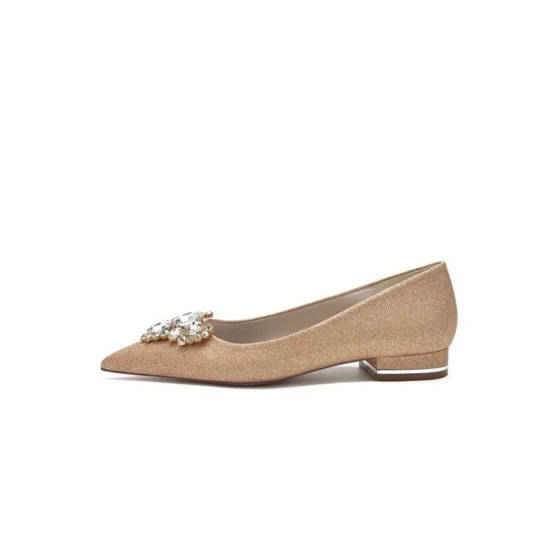 Pointed Toe Rhinestone Glitter Women's Wedding Shoes