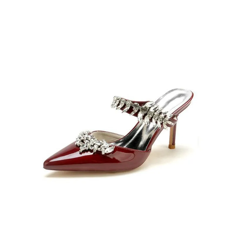 Pointed Toe Wedding Shoes with Rhinestone