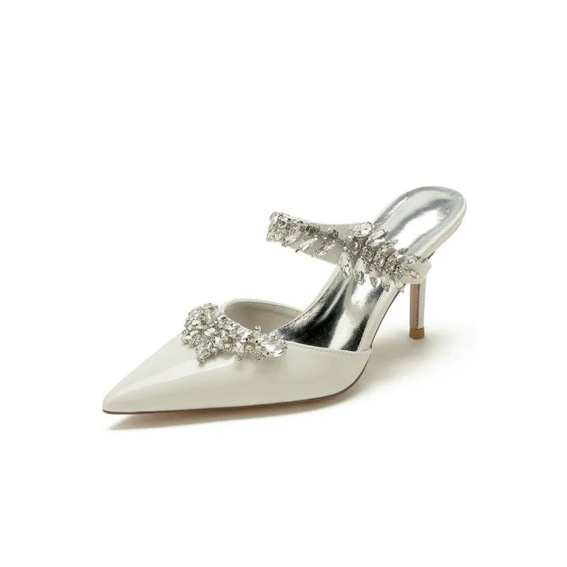 Pointed Toe Wedding Shoes with Rhinestone