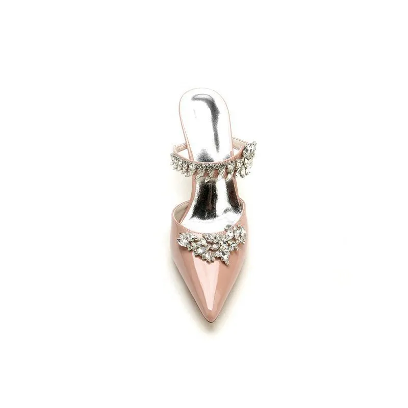 Pointed Toe Wedding Shoes with Rhinestone