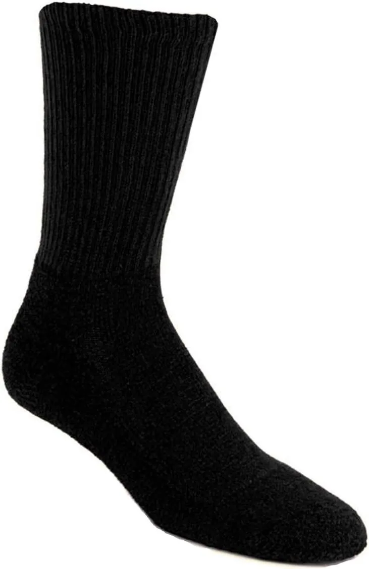 POWER-CUSHIONED Performance Crew Large 6 Pair Pack (Black), LARGE (Men's shoe size 9-12)