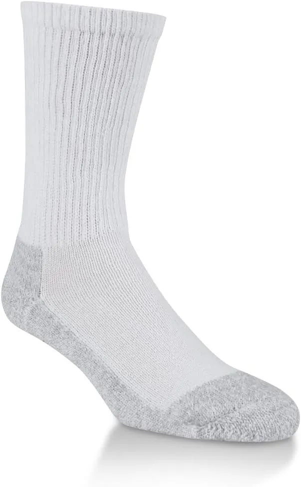POWER-CUSHIONED Performance Crew Medium 6 Pack (White), Size Med (Men's shoe size 6-9)