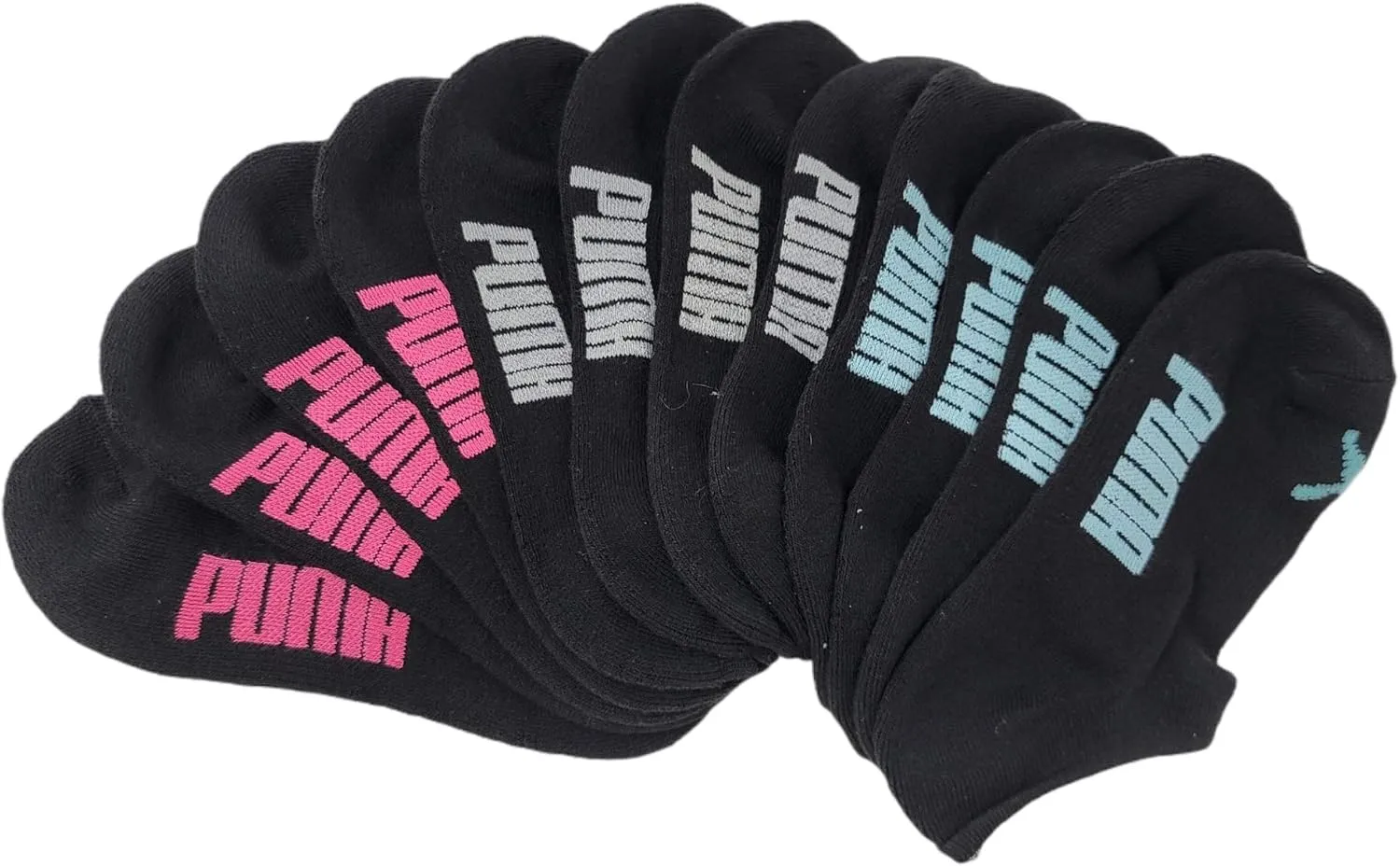 Puma Women's Invisble No Show Athletic Socks Black (pack of 6)